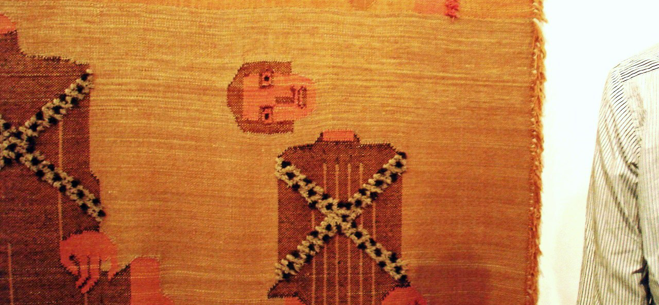 Ausschnitt Teppich Hannah Ryggen, Documenta 2012